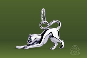 Strieborný prívesok so zirkónmi – Panter 39010