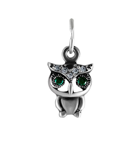 Strieborný prívesok so zirkónmi – Sovička 39087