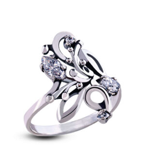 Strieborný prsteň so zirkónom – Orgován crystal 19005