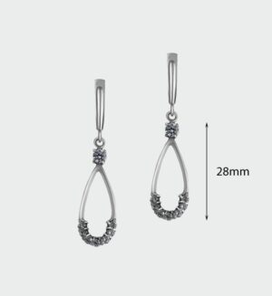 Strieborné náušnice so zirkónmi – Kométa