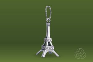 Strieborný prívesok so zirkónmi – Eiffelova veža