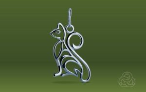 Strieborný prívesok – Mačka