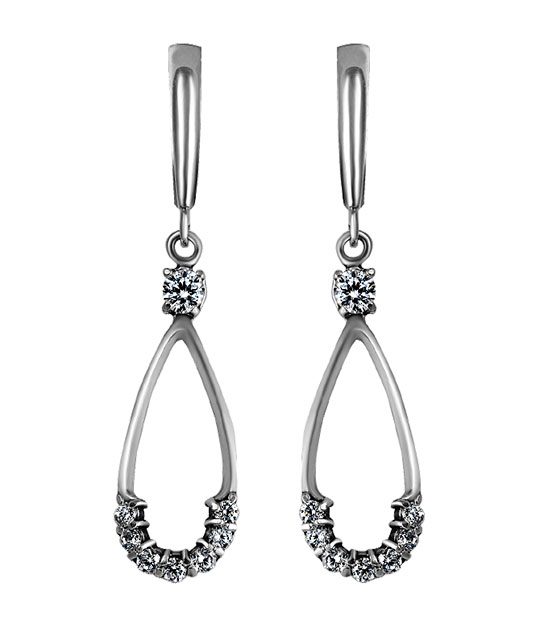 Strieborné náušnice so zirkónmi – Kométa 29058