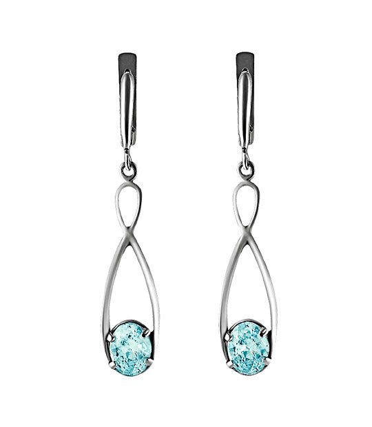 Strieborné náušnice so zirkónmi – Marta 29059 modrá