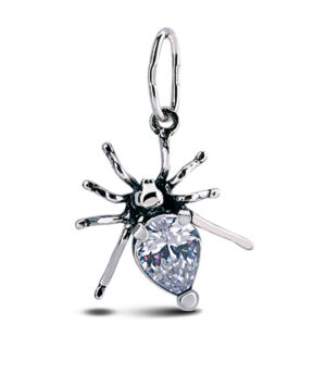 Strieborný prívesok so zirkónmi – Pavúk 39032