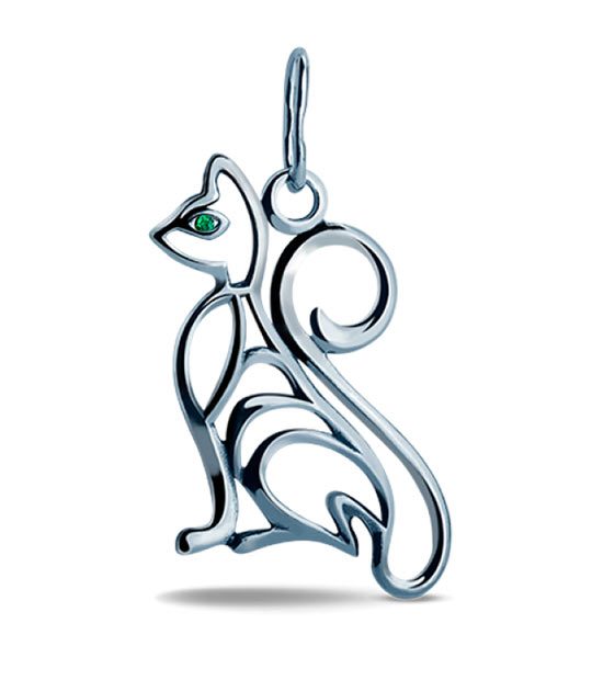 Strieborný prívesok – Mačka 39085