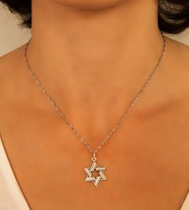 Strieborný prívesok so zirkónmi 39091 Dávidova Hviezda 6