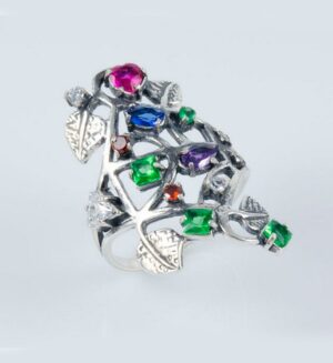 Strieborný prsteň so zirkónmi – Strom Života 19069