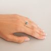 Strieborný prsteň so zirkónmi – Berta 19077 na ruke
