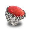 Strieborný prsteň – Forest 19085 červený koral