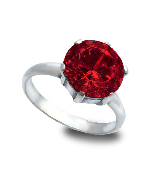 Strieborný prsteň Zafír červený 19009