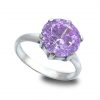 Strieborný prsteň Zafír fialový 19009