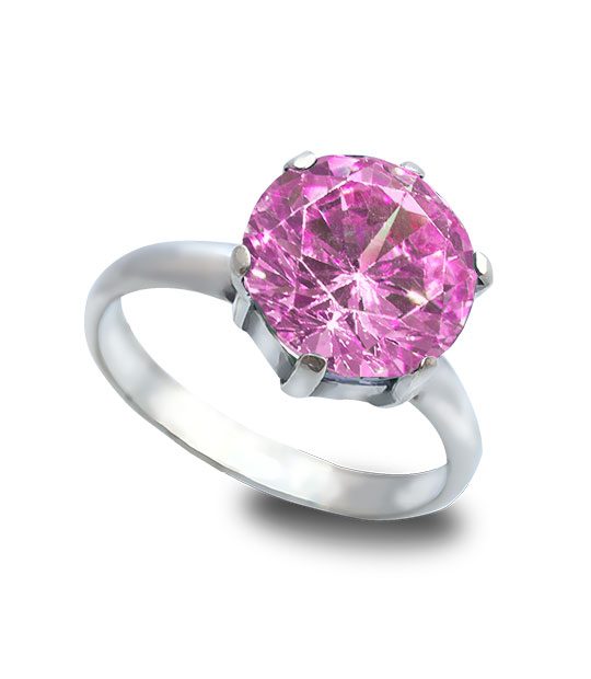 Strieborný prsteň Zafír ružový 19009