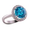Strieborný prsteň so zirkónom 19018 – Malinka okrúhla modrá
