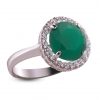 Strieborný prsteň so zirkónom 19018 – Malinka okrúhla smaragdová