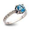 Strieborný prsteň so zirkónmi – Berta 19077 modrá