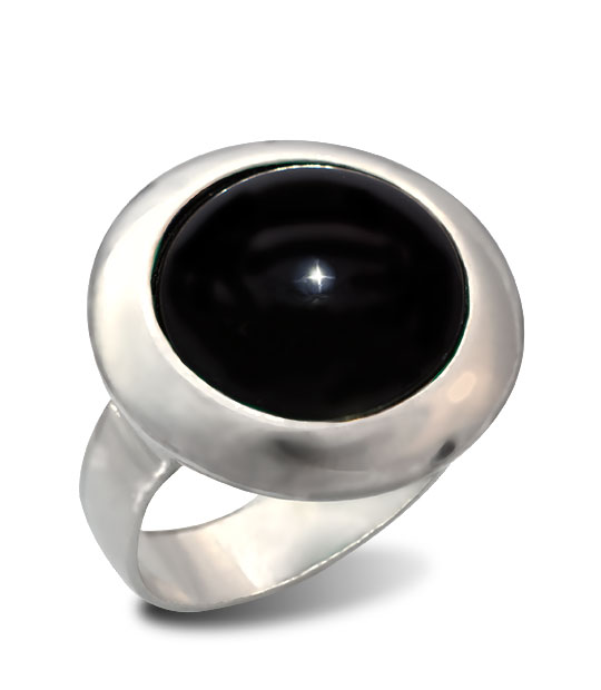 Strieborný prsteň Illa 19086 čierný ónyx