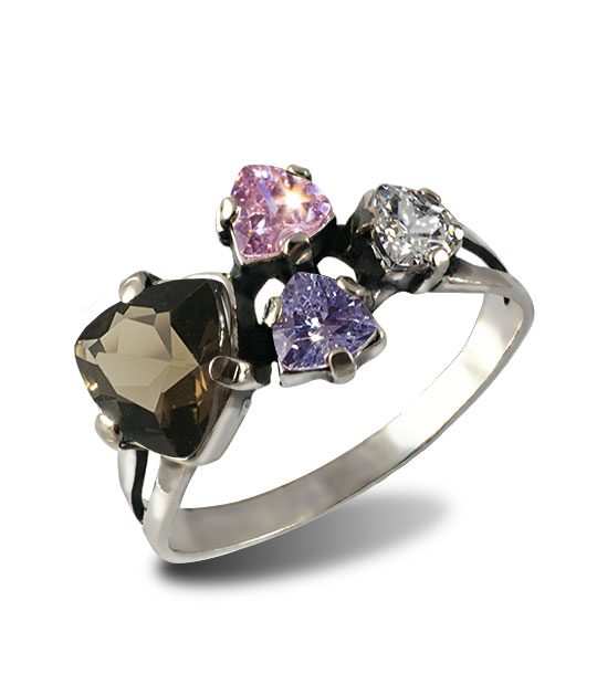 Strieborný prsteň 19091 Trilon Champaign