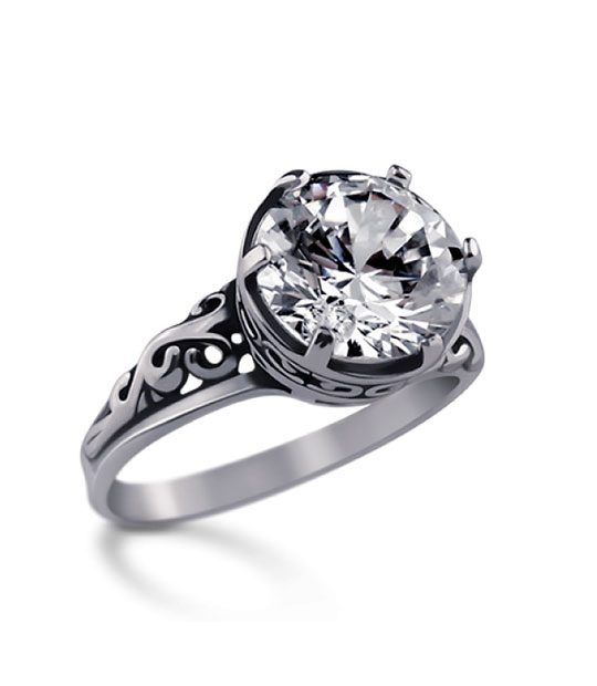 Strieborný prsteň 19057 crystal Ornament