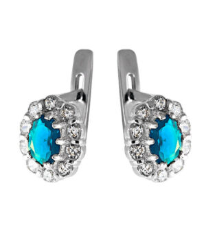 Strieborné náušnice so zirkónmi - 29090g Jar modré