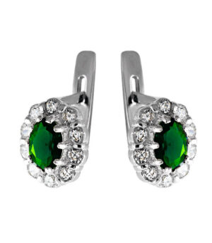 Strieborné náušnice so zirkónmi - 29090z Jar zelené