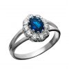 Strieborný prsteň 19108s Jar tmavo-modrá