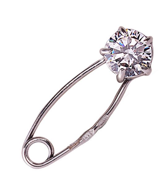 Strieborná brošňa Špendlík číry 79002