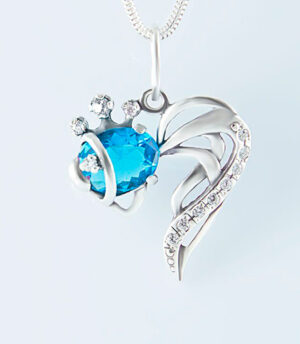 Strieborný prívesok 39113g Kráľovská rybka modrá