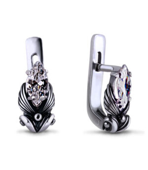 Strieborné náušnice so zirkónmi Rusalka 29042