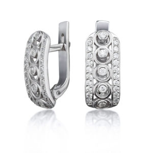 Strieborné náušnice so zirkónmi – Dekor